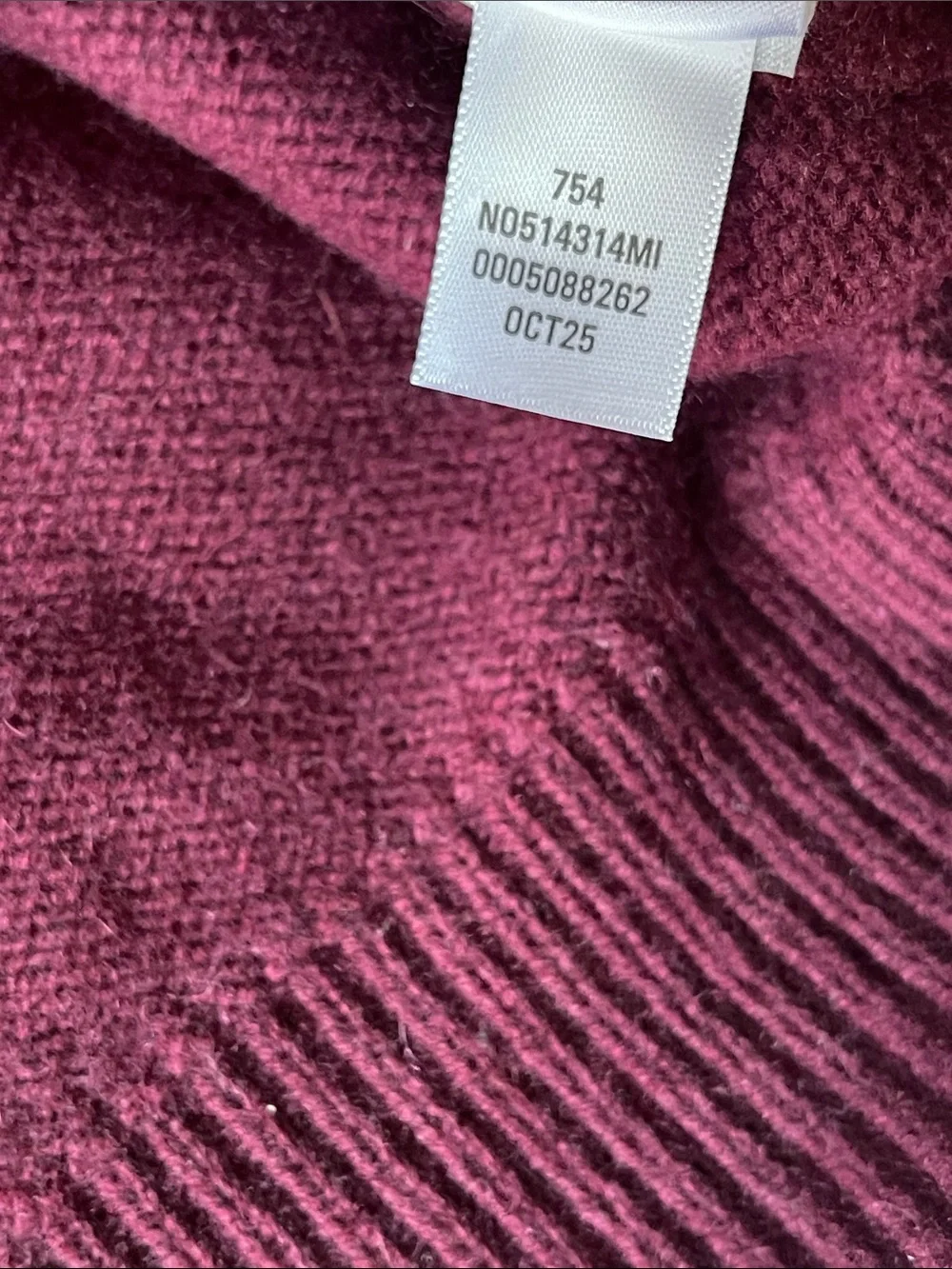 Nordstrom Wool & Cashmere Boyfriend V Neck Cardigan in Burgundy